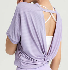 Open Back Sports Blouse: Breathable Gym and Yoga Tank