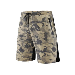 Men Run Shorts Camouflage Zipper Pockets Gym Workout Training Pants 2023 New Casual Sports Fitness Male Sportwear