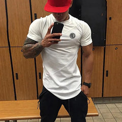 Mens Running T Shirt Sportswear Fitness Sport T Shirt Slim fit Gym Tshirt Bodybuilding Shirt Men Cotton Patchwork Mesh Rashgard