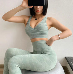 2019 Women Camo Sports Bra High Impact for Fitness Yoga Running Pad Cropped Top SportsWear Tank Tops Sports Gym Bra Women