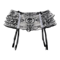 Y2k Short Skirts Summer Graphic Gothic Punk Hip Hop Skull Printed Bow Skirt Half length skirt Streetwear EMO Girl Vintage Grunge