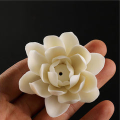 New 1PC Ceramic White Lotus Incense Burner Sandal Wood Incense Burner Ornaments Home Incense Stick Holder Aromatherapy