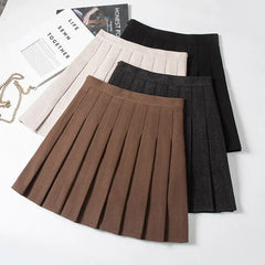 Pleated Skirt Winter School Clothes Y2k Grey Falda Short De Mujer High Waisted Korean Fall Skort Black Mini Skirts For Women