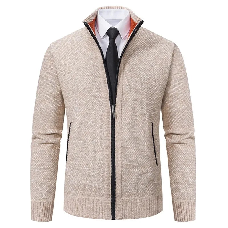 Vintage Knitted Cardigan Jackets for Men Winter Casual Long Sleeve Turn-down Collar Sweater Coats Autumn Fashion Outerwear