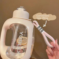 1500 ML Sports Water Bottle Large-Capacity Sports Water Cup Girl Straw Cup Fitness High Temperature Resistant Portable Kettle