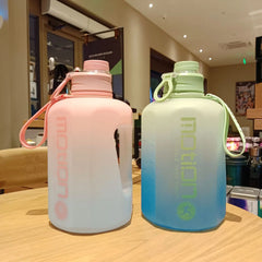 2L Sports Water Bottle With Straw Large Capacity Fitness With Scale Gradient Kettle Outdoor Plastic Portable Water Bottle