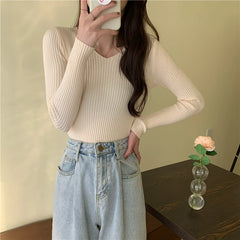 2024 Autumn Winter Women Sweaters Casual Long Sleeve Knitted Pullover Sweater Femme Basic Solid Jersey Tops Fashion Clothes