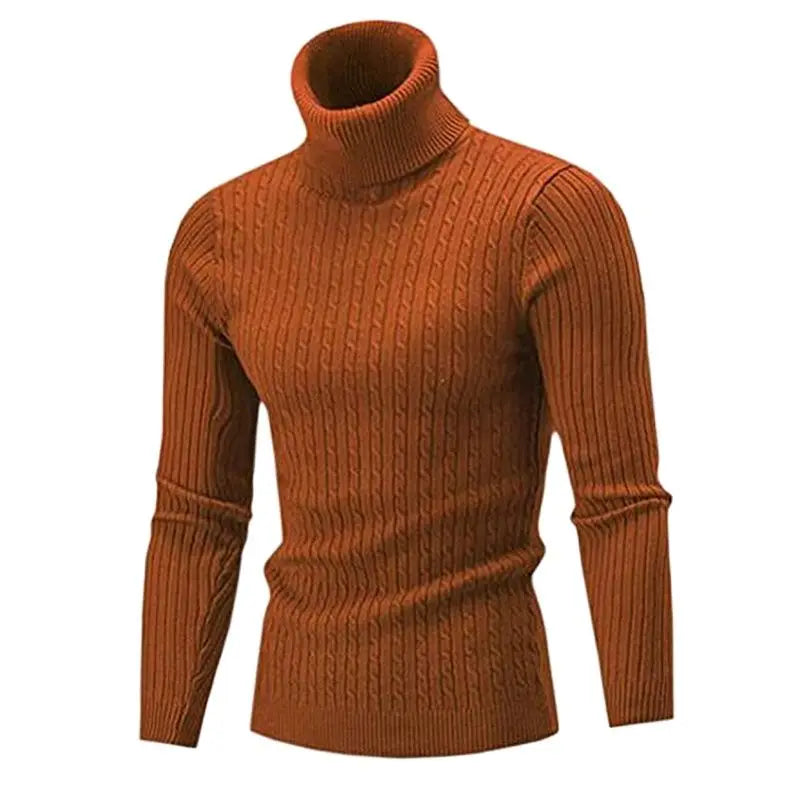 Autumn Winter Men's Turtleneck Sweater Men's Knitting Pullovers Rollneck Knitted Sweater Warm Men Jumper Slim Fit Casual Sweater