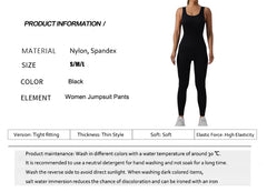 Women's Tracksuit Yoga Set Seamless Jumpsuits Ribbed One Piece Fitness Rompers Sleeveless Sportswear Gym Set Workout Clothes