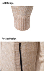 Vintage Knitted Cardigan Jackets for Men Winter Casual Long Sleeve Turn-down Collar Sweater Coats Autumn Fashion Outerwear