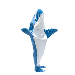 3PCS Cartoon Shark Sleeping Bag Pajamas Office Nap Wearable Loose Onesie Pajamas Kids Blanket Adult Blanket