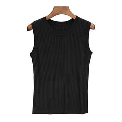 Summer Sleeveless Blouse Women O-neck Knitted Blouse Shirt Women Clothes Women Tops DF4903