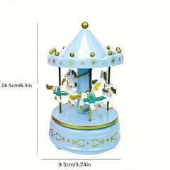 1pc Luxury Carousel Music Box 4 Horses Rotate Rotation Romantic Luxury Carousel Toys Handwork Music Box Gifts