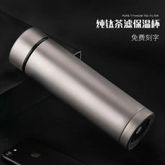 Titanium Vacuum Thermos Bottle Thermal Water Bottle Good Insulation Properties Insulation Cup Vacuum Flask Mug with Tea Infuser