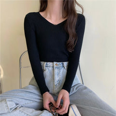 2024 Autumn Winter Women Sweaters Casual Long Sleeve Knitted Pullover Sweater Femme Basic Solid Jersey Tops Fashion Clothes