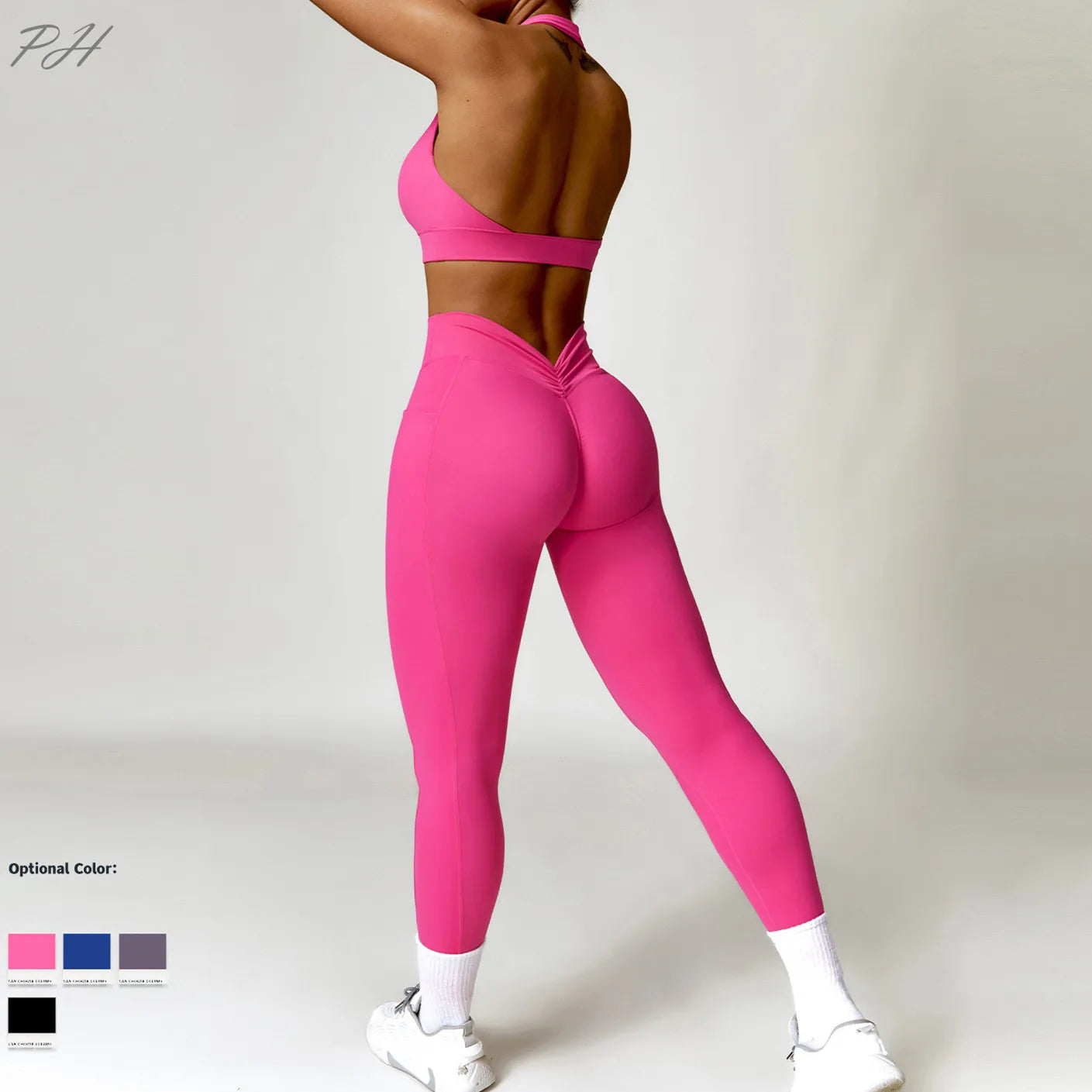 Sexy Yoga Fitness Sportswear Women Nude Comfort Workout Clothing Gym Running Fitness Tracksuit