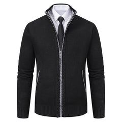 Vintage Knitted Cardigan Jackets for Men Winter Casual Long Sleeve Turn-down Collar Sweater Coats Autumn Fashion Outerwear