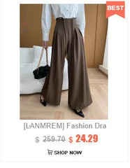 [LANMREM] Vintage Pleated Skirt For Women Elastic High Waist A-line Mid-length Fashion Skirts 2024 Autumn New Clothing 26C311