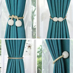 2PCS Pearl Magnetic Curtain Clip Curtain Holders Tie Back Buckle Clips Hanging Ball Buckle Tie Back Curtain Decor Accessories