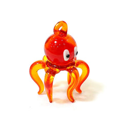 Cute Tiny Octopus Murano Glass Charm Pendant Aquarium Decor Marine Animal Statue Ornaments Female DIY Jewelry Making Accessories