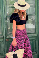 Printed skirt for women's 2023 summer new casual beach long party loose women's vacation A-line skirt elegant Bohemian MsChuh