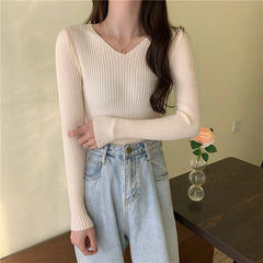 2024 Autumn Winter Women Sweaters Casual Long Sleeve Knitted Pullover Sweater Femme Basic Solid Jersey Tops Fashion Clothes