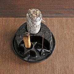 4-In-1 Ceramic Candle & Incense Holder Morandi Color with Cute Stars and Moon Design Perfect for Sage Palo Santo Stick Incense