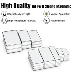 20-200Pcs Super Strong Neodymium Magnets 10/15/20mm X 5/10mm X 3mm N35 NdFeB Block Magnets Square Magnets Refrigerator Stickers