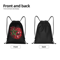 Custom Moroccan Torn Morocco Flag Drawstring Bag for Shopping Yoga Backpacks Men Women Sports Gym Sackpack