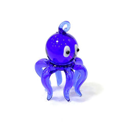 Cute Tiny Octopus Murano Glass Charm Pendant Aquarium Decor Marine Animal Statue Ornaments Female DIY Jewelry Making Accessories