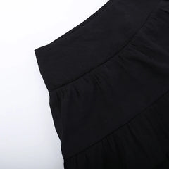 2024 Aesthetic Ruffle Y2k Sexy High Low Black Skirt Harajuku Retro Gothic Vintage lrregular long Rock Skirt Streetwear