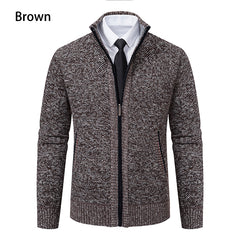 Vintage Knitted Cardigan Jackets for Men Winter Casual Long Sleeve Turn-down Collar Sweater Coats Autumn Fashion Outerwear