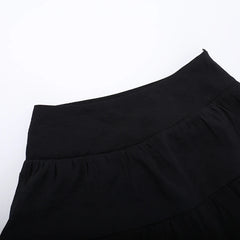 2024 Aesthetic Ruffle Y2k Sexy High Low Black Skirt Harajuku Retro Gothic Vintage lrregular long Rock Skirt Streetwear