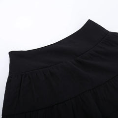 2024 Aesthetic Ruffle Y2k Sexy High Low Black Skirt Harajuku Retro Gothic Vintage lrregular long Rock Skirt Streetwear