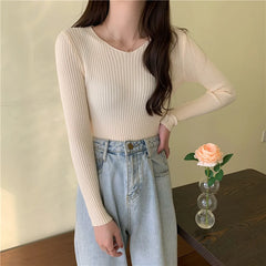 2024 Autumn Winter Women Sweaters Casual Long Sleeve Knitted Pullover Sweater Femme Basic Solid Jersey Tops Fashion Clothes