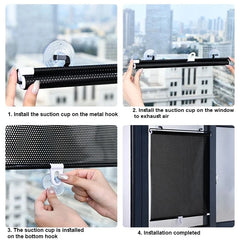 Universal Roller Blinds Suction Cup Sunshade Nail-free Blackout Curtain Car Bedroom Kitchen Office Window Sun-shading Curtains