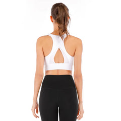 New Color Women Longline Sports Bra with Triangle Cutout on Back High Impact High Neck Fitness Crop Bra Top