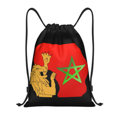 Custom Moroccan Torn Morocco Flag Drawstring Bag for Shopping Yoga Backpacks Men Women Sports Gym Sackpack