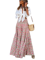 Printed skirt for women's 2023 summer new casual beach long party loose women's vacation A-line skirt elegant Bohemian MsChuh