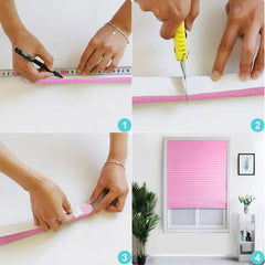 1Pc Self-adhesive Pleated Blinds Bathroom Balcony Shades Half Blackout Windows Curtains for Bedroom Living Room Balcony