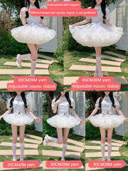 Multi-layer Ruffled Petticoats for Women Fluffy Bubble Skirt Crinoline Underskirt No Hoop Boneless Lolita Puffy Skirt Mini Skirt