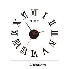 3D Acrylic Digital Wall Clock Roman Numerals Design Mirror Wall Clock Fashion Large Round Wall Clock DIY Self Adhesive Clocks