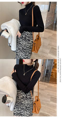 Elegant Solid Basic Knitted Tops Women Turtlneck Sweater Long Sleeve Casual Slim Pullover Korean Fashion Simple Chic Clothes