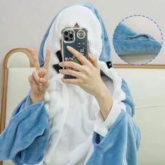 S-3XL Shark Blanket For Adult Wearable Winter Warm Blanket Hooded Playsuit Onesie Funny Sleeping Bag For Slumber Party