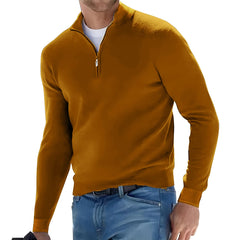 Autumn Men's Sweatwear Warm Pullover Solid Color Half Zipper Casual Sweater Slim V-neck Long Sleeve Men's Sweatshirts Winter Top