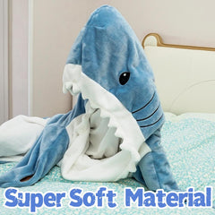 S-3XL Shark Blanket For Adult Wearable Winter Warm Blanket Hooded Playsuit Onesie Funny Sleeping Bag For Slumber Party