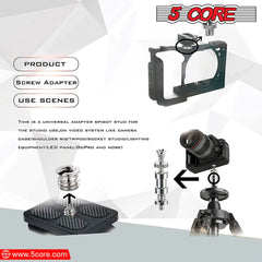 5 Core 1/4 Male to 3/8 Inch Male Threaded Camera Tripod Screw Adapter Mount Screws Accessories